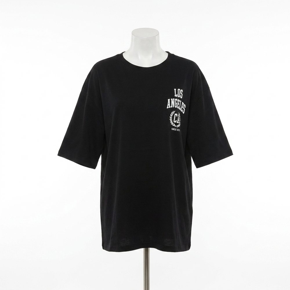 NEW AMBAR la logo relaxed fit t-shirt in black
